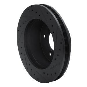 Chevrolet ASTRO Brake Rotor (1) - Front Left - R1 Concepts - Drilled & Slotted - Black - `90-`02